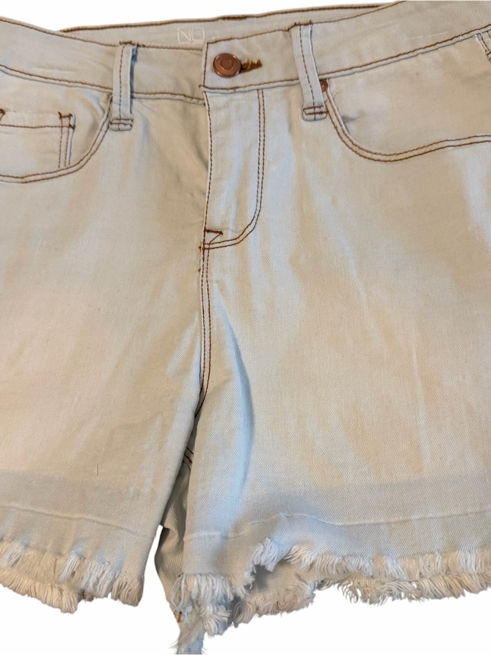 Women’s Light Blue Frayed Hem Denim Shorts